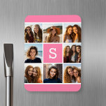 Magnet Flexible Créez votre propre collection Instagram Monogramme<br><div class="desc">Vous pouvez utiliser 8 photos carrés ou Instagram pour cette conception. Utilisez 8 photos carrés pour créer un cadeau unique et personnel. Ou vous pouvez garder le chiot hipster et faire un gardien branché. Si vous avez besoin d'ajuster les images,  cliquez sur l'outil personnaliser pour apporter des modifications.</div>