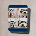 Magnet Flexible Créez votre propre Instagram Collage Navy 4 Photos<br><div class="desc">Utilisez quatre photos carrés pour créer un cadeau unique et personnel. Ou vous pouvez garder le chiot hipster et faire un gardien branché. Si vous avez besoin d'ajuster les images,  cliquez sur l'outil personnaliser pour apporter des modifications.</div>