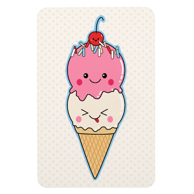Magnet Flexible Crème glacée Cute Kawaii (Vertical)
