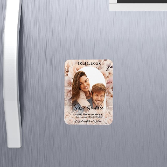 Magnet Flexible Crème pêche rose photo mariage arche Enregistrer l (Créateur téléchargé)