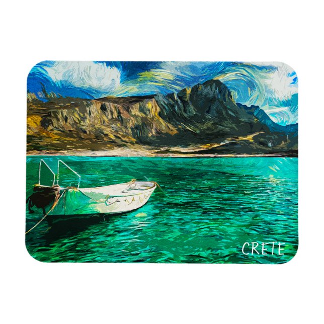 Magnet Flexible Crète Grèce Ocean Oil Peinture (Horizontal)