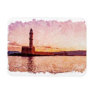 Magnet Flexible Crète Grèce Peinture à l'huile Coucher de soleil A