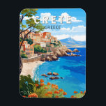 Magnet Flexible Crète Grèce Travel Art Vintage<br><div class="desc">Design de déplacement vectoriel rétro en Crète. La Crète est la plus grande île de Grèce et la cinquième plus grande de la mer Méditerranée.</div>