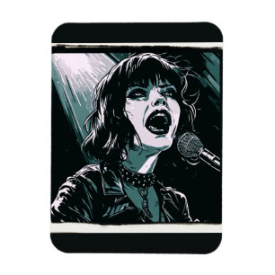 Magnet Flexible Crie-le Fort Punk Rocker Rétro Vintage Sarcelle