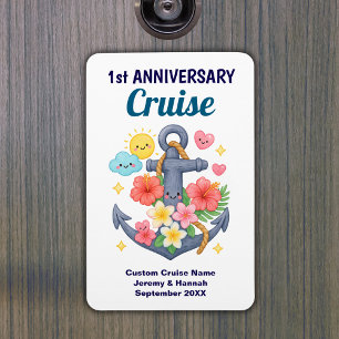 Magnet Flexible Crochet d'ancre 1ère croisière d'anniversaire port