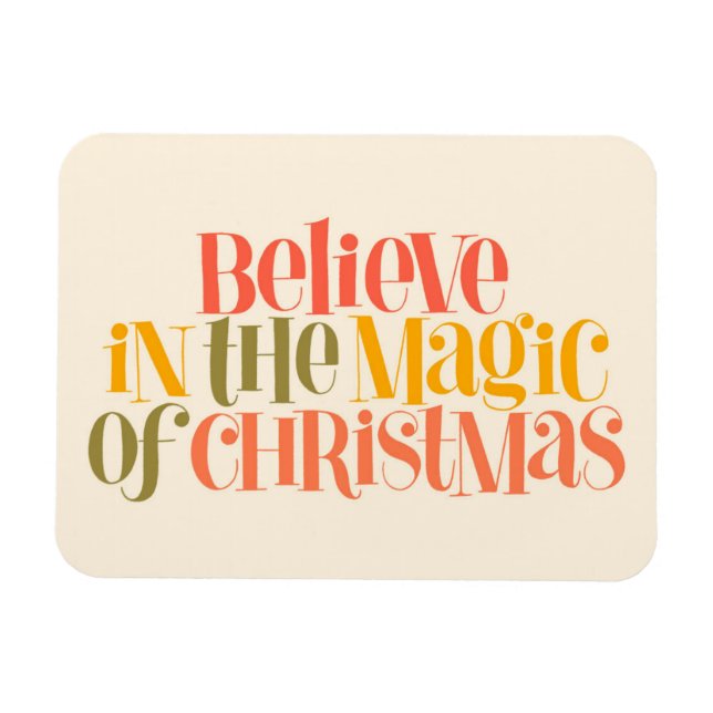 Magnet Flexible Croire à la magie de Noël - Style rétro (Horizontal)
