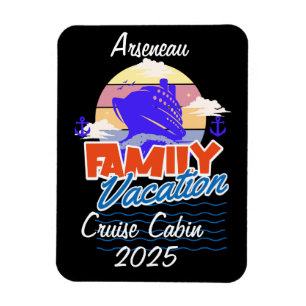 Magnet Flexible Croisière de vacances en famille Cabine Noir Perso