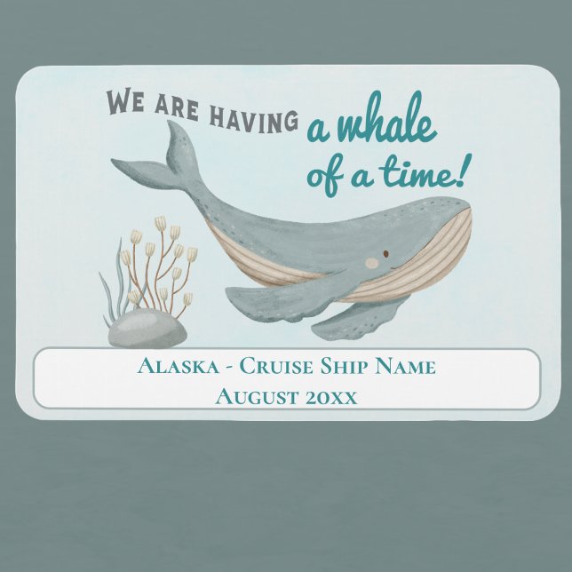 Magnet Flexible Croisière du Cabine de baleine de l'Alaska (Cruise Alaska - Cruise Ship Decor with cute whale set to have lots of fun. Happy vacation. )