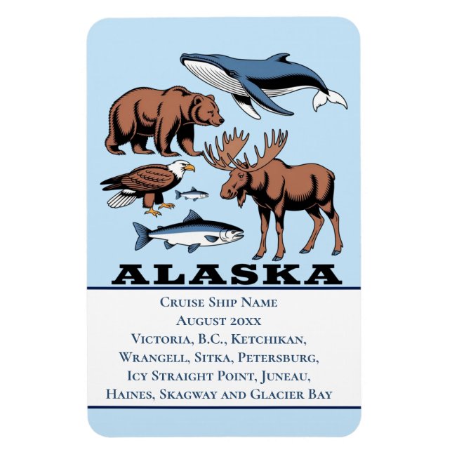 Magnet Flexible Croisière en cabine pour la faune de l'Alaska  (Vertical)
