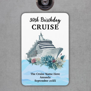 Magnet Flexible Croisière personnalisée pour 50 ans sur la porte d