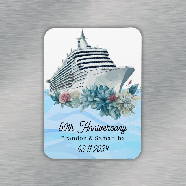 Magnet Flexible Croisière sur mesure 50e anniversaire Mariage Keep (Custom Cruise 50th Wedding Anniversary Keepsake Magnet
)