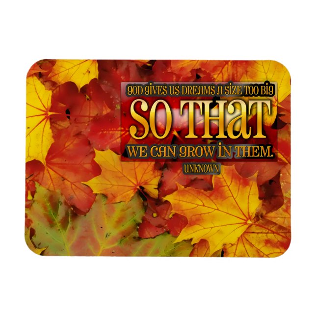 Magnet Flexible "Croissance dans les rêves" Citation Inspirationne (Horizontal)