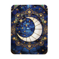 Croissant Céleste Vitrail Orné Lune