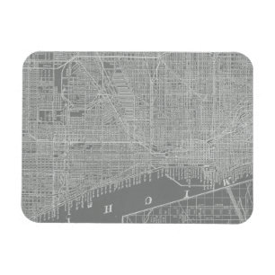 Magnet Flexible Croquis de carte de ville de Chicago