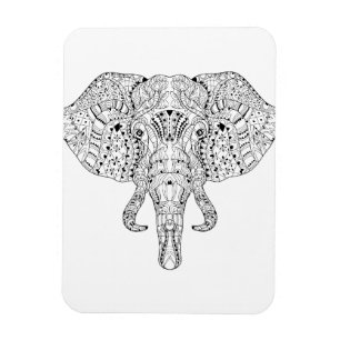 Magnet Flexible Croquis de griffonnage de tête d'éléphant