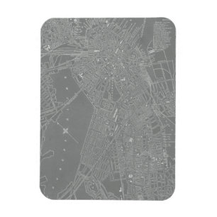 Magnet Flexible Croquis de la carte de Boston City