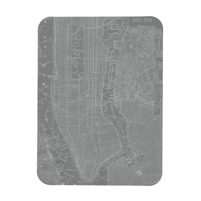 Magnet Flexible Croquis de la carte de New York (Vertical)