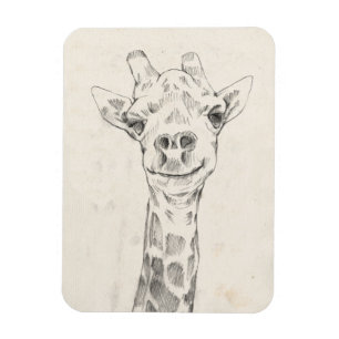 Magnet Flexible Croquis de portrait de girafe