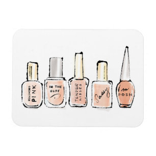 Magnet Flexible Croquis rose moderne sauvage de vernis à ongles