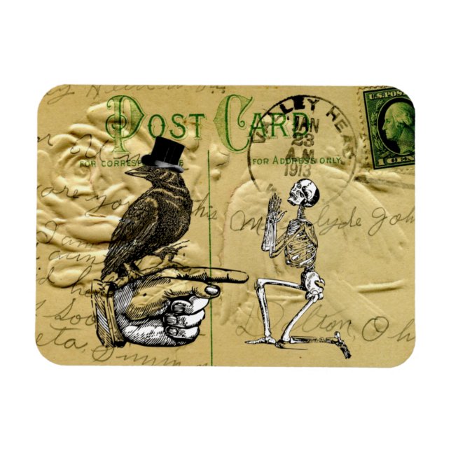 Magnet Flexible Crow et squelette (Horizontal)