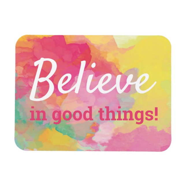 Magnet Flexible Croyez aux choses positives Citation Aquarelle (Horizontal)