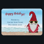 Magnet Flexible Cruise Island Beach Christmas Holiday Gnome Cabin<br><div class="desc">Yay you! You get to spend the Christmas holidays cruising to a relaxing island beach destination. Greet your fellow cruise ship mates and cruise staff with a Happy Holidays greeting. Complete with a fun and cute holiday Christmas gnome celebrating at the beach. Add your destination, cruise ship name and event...</div>