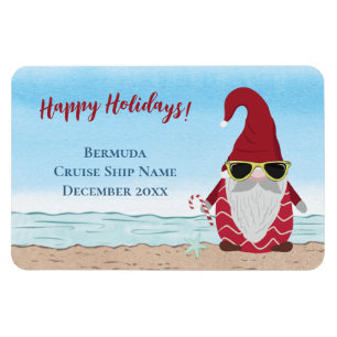 Magnet Flexible Cruise Island Beach Christmas Holiday Gnome Cabin 