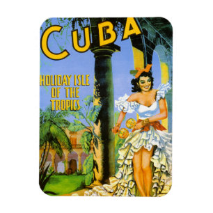 Magnet Flexible Cuba île de vacances des tropiques poster de voyag