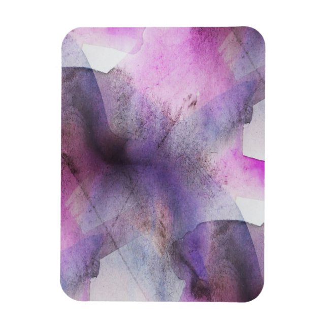 Magnet Flexible cubisme transparent violet art abstrait (Vertical)