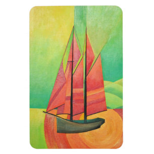 Magnet Flexible Cubist bateau à voile Abstrait Art géométrique
