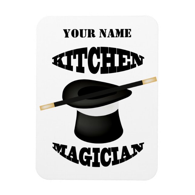 Magnet Flexible Cuisine Magicien Chef Cuisinier Aimant Photo Perso (Vertical)