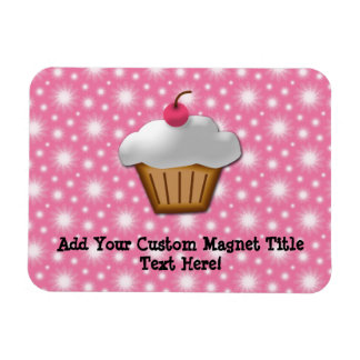 Magnet Flexible Cupcake coupé avec cerise rose sur le dessus