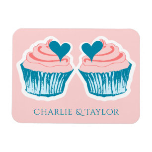 Magnet Flexible Cupcake Love noms personnalisés aimant couple