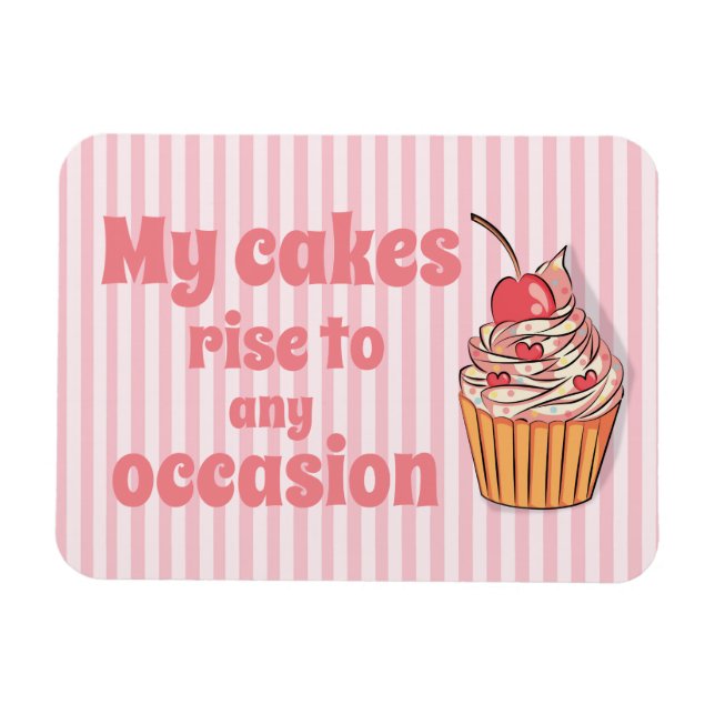 Magnet Flexible Cupcake rose mignonne monte à l'occasion (Horizontal)
