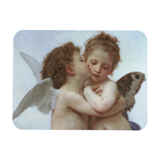 Magnet Flexible Cupid and Psyche as children - William Bouguereau (Horizontal)