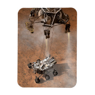 Magnet Flexible Curiosity Arrivant Sur La Surface Martienne.