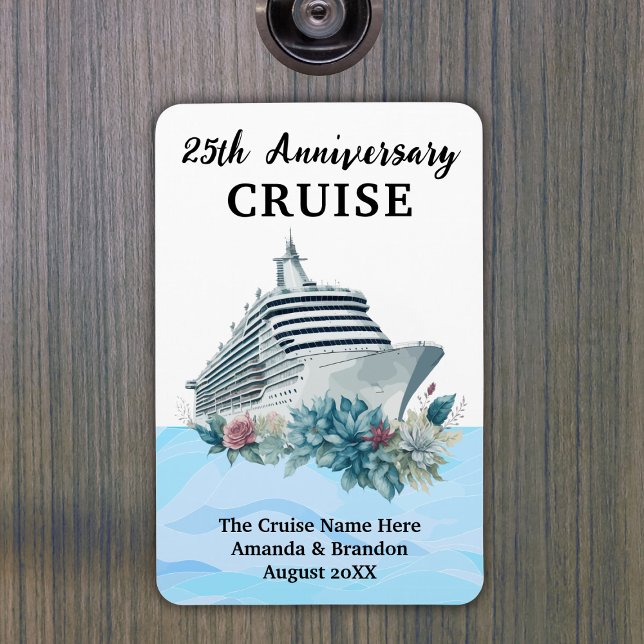 Magnet Flexible Custom 25th Anniversary Cruise Cabin Door (Custom 25th Anniversary Cruise Cabin Door Magnet
)