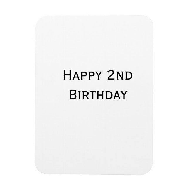 Magnet Flexible custom add your text happy birthday 2nd simple  (Vertical)