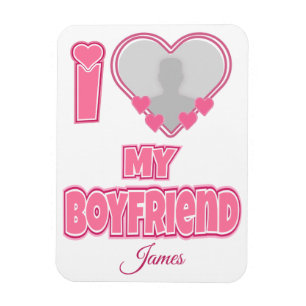 Magnet Flexible Custom I Love My Boyfriend - Ajouter photo et nom