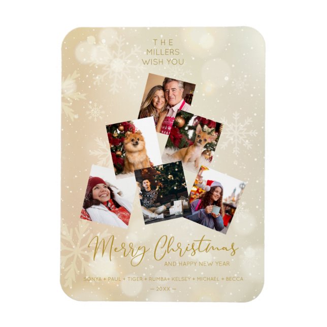 Magnet Flexible Custom Photo Family Christmas Tree Happy New Year (Vertical)