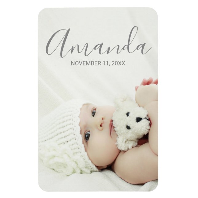 Magnet Flexible Custom Photo with Custom Name and Text (Vertical)