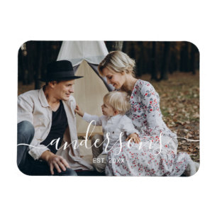 Magnet Flexible Custom photo with family name and established year