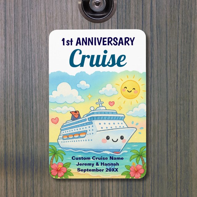 Magnet Flexible Cute 1st Anniversary Cruise Stateroom Cabin Door (Cute 1st Anniversary Cruise Stateroom Cabin Door Magnet
)