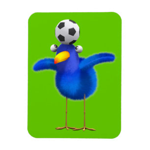 Magnet Flexible Cute 3d Bird joue au football (modifiable)