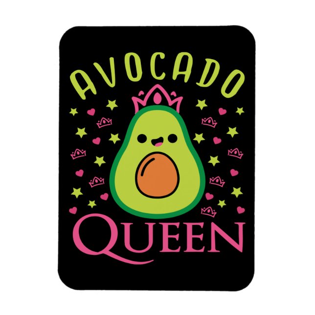 Magnet Flexible Cute Avocado Queen with Heart Keto Girl Cooking  (Vertical)