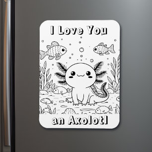 Magnet Flexible Cute Axolotl   Coloriage pour adultes pour enfants