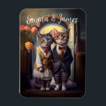 Magnet Flexible Cute Cat Couple Mariage - Personnalisable<br><div class="desc">Le beau couple de chats se dresse fièrement, vêtu de leur meilleur mariage, devant leur famille et amis les plus proches, en échangeant des voeux d'amour. Leurs yeux brillent de joie et d'émotion alors qu'ils s'engagent les uns envers les autres, et leur petit public est rempli d'amour et de soutien...</div>