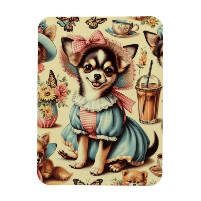 Magnet Flexible Cute Chihuahua Peinture Chiot (Vertical)