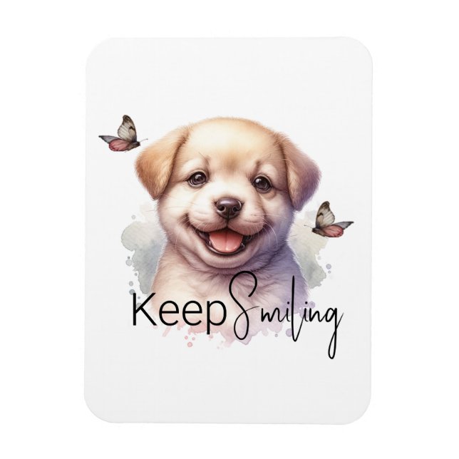 Magnet Flexible Cute Chiot Garder Le Sourire Personnalisé (Vertical)
