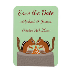 Magnet Flexible Cute Chipmunks Mariage de automne personnalisé